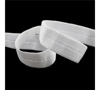 Bandas elásticas para coser, Cintas elásticas de grosgrain plegables, de chinlon y spandex, negras y blancas, de 20 mm y 25 mm, de 2 a 10 yardas.(White,20mm#5 Yards)