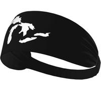 Bandas elásticas para el sudor de Michigan, estado de los Grandes Lagos, para mujeres y hombres, diadema ancha antideslizante para yoga, banda para la cabeza para entrenamiento deportivo, para correr,