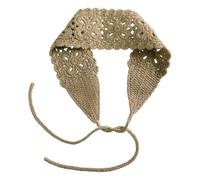 Bandas for el cabello, diademas de crochet for mujer, diadema punto bohemio, banda for, pañuelos vintage, bandana, con lazo, flores huecas(Light Khaki)