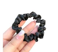 Bandas for el cabello, paquete de 3 coleteros satén, elásticos, anillos suaves y lisos, bandas finas for, accesorios tela for(Black)