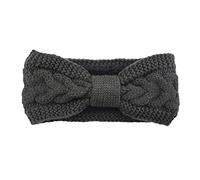 Bandas for el pelo, diademas de invierno for mujer, con lazos, bandas elásticas gruesas for, calentadores orejas felpa for, punto, cálidas(Darkgray)