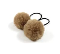 Bandas for el pelo, paquete de 20 coleteros con pompones for mujer, banda elástica 5 cm, pequeños(Khaki)