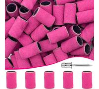 Bandas Lijadoras Rosas para Uñas 100Pcs, Bandas Lijadoras De Grano 180 para Uñas, Bandas Lijadoras para Uñas Naturales, Bandas Lijadoras Finas Profesionales para Uñas Con Broca De 2.35mm para Pedicura
