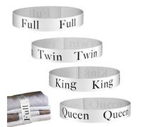 Bandas Organizadoras De Sábanas | Juego De 4 Bandas Etiquetadoras Organizadoras | Cintas Elásticas para Sábanas,para Armario, Dormitorio, Lavandería, Lencería, Manta, Colchón, Edredón y Almacenamiento