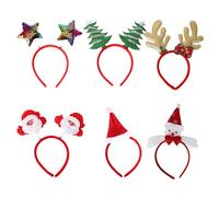 Bandas para el cabello, banda de cabeza, diademas navideños 6pcs árbol de Navidad, muñeco de nieve, toppers de Santa Hat Toppers Diadenta de la cabeza linda fiestas de Navidad Decoración