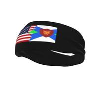 Bandas para el pelo con la bandera de Fox River Grove, Illinois y Estados Unidos, para hombre y mujer, antideslizantes, absorbentes, para gimnasio, baloncesto, yoga