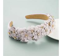 Bandas para el pelo de boda románticas con flores para mujer, diseño floral, color morado claro