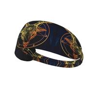Bandas para el sudor para hacer ejercicio con cabeza de cabra satánica y tercer ojo para hombres y mujeres, para correr, yoga, golf, gimnasio, camping, tenis