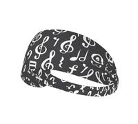 Bandas para el sudor para hacer ejercicio con notas musicales para hombres y mujeres, para correr, yoga, golf, gimnasio, camping, tenis