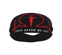 Bandas para el sudor para hombres Jesucristo salvó mi vida 1 Diademas deportivas de entrenamiento para hombres Diadema absorbida Diadema ancha de moda para correr Baloncesto Fútbol Ciclismo Tenis