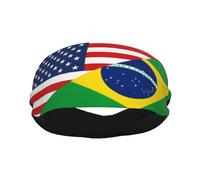 Bandas para el sudor para hombres Vintage Brasil Bandera brasileña Entrenamiento Diademas deportivas para hombres Diadema absorbida Moda Diadema ancha para correr Baloncesto Fútbol Ciclismo Tenis