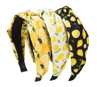Bandas para la cabeza de limón, 3 unidades de diademas con nudo para mujer, accesorio antideslizante para el pelo de fruta, perfecta para profesores, para carnaval, cumpleaños, fiestas, disfraces