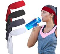 Bandas para la Cabeza Deportivas para Hombre, 4 Pcs Headband Sports for Men & Women, Diadema Deporte Hombre Bandana Diadema Hombre, pañuelo Negro para Correr Tenis Fitness
