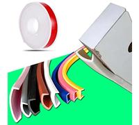 Bandas para muebles en forma de U, tiras de borde de TPE, tiras de bordes de madera para gabinete, armario, mesa, tablero de madera y recortes en forma, bandas de borde (5 x 20 mm, blanco)