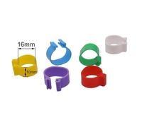 Bandas Para Patas De Pollo 100 anillos de pie sin palabras for aves corral, palomas, pollos, señalización 16 mm diámetro interior, for transportar animales granja(Mixed color 100 Pcs)