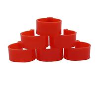 Bandas Para Patas De Pollo 100 anillos de pie sin palabras for aves corral, palomas, pollos, señalización 16 mm diámetro interior, for transportar animales granja(Red 100 Pcs)