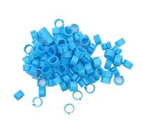 Bandas Para Patas De Pollo 100 anillos for patas de paloma, for aves pequeñas, 10 colores, plástico, for codorniz y(Light Blue)