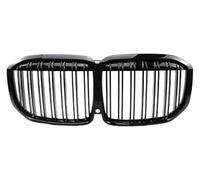 Bandas Rejilla Automóvil Para B&MW Para Serie X7 Para G07 2019-2021 Rejilla Malla Tipo Riñón Capó Delantero Rejilla Coche Color Negro Brillante Sola Lama Doble Listón(19-22 Gloss Black-ll)