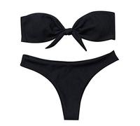 Bandeau Bikini para mujer, conjunto push up, bikinis de dos piezas, traje de baño para abdomen, traje de baño informal, sexy, elegante, parte superior bandeau, conjuntos de bikini de cintura alta