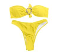 Bandeau Bikini para mujer, push up, traje de baño elegante, informal, ropa de baño de cintura alta, conjuntos de bikinis de dos piezas, parte superior de bandeau sexy para el abdomen