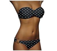 Bandeau - Conjunto de bikini con lunares para mujers, traje de baño de dos piezas, trajes de baño bandeau para mujer, trajes de baño para mujer, trajes de baño para mujer bañadores separados