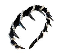 Bandeau De Dents De Perle Filles - Bandeau De Mode Féminine | Bandas De Cheveux Ondulée En Plastique | Bandas De Perle Vintage - Bandee De Dents De Perele Élégante Beau Cerceau De Cheveux Sans