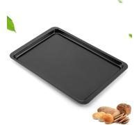 Bandeja, 14 pulgadas de carbono, sartén rectangular antiadherente, revestimiento resistente a los arañazos, liberación limpia, para panadería y restaurante (negro)