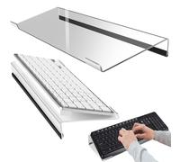 Bandeja acrílica para teclado para una escritura ergonómica, soporte inclinado para teclado con tira de silicona antideslizante, accesorio de