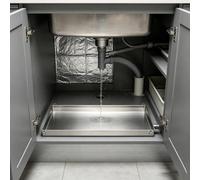 Bandeja Aire Acondicionado Recolector Agua Debajo del Fregadero La Cocina | Kit de Drenaje para Aire Acondicionado Ventana 40 45 50 55 60 100 cm Ancho, Recolector Goteo(W40xD20cm (16x8in))