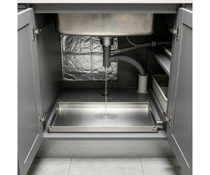 Bandeja Aire Acondicionado Recolector Agua Debajo del Fregadero La Cocina | Kit de Drenaje para Aire Acondicionado Ventana 40 45 50 55 60 100 cm Ancho, Recolector Goteo(W40xD25cm (16x10in))