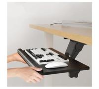 Bandeja ajustable para teclado de escritorio de 25 x 10 pulgadas, plataforma deslizante para teclado y mouse, giratoria e inclinable, para mesa de ping y ping de mesa, color negro