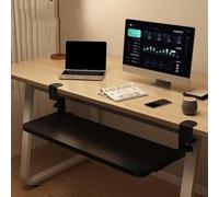 Bandeja ajustable para teclado debajo del escritorio con abrazadera en C, cajón retráctil para mouse, organizador deslizante que ahorra espacio para casa, oficina, juegos y estación de trabajo