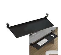 Bandeja ajustable para teclado debajo del escritorio con estante deslizante y abrazadera, accesorio de escritorio de computadora de fácil configuración para oficina en casa, diseño ergonómico para