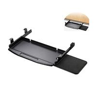 Bandeja ajustable para teclado debajo del escritorio, elevador ergonómico deslizante para teclado y mouse, soporte de estante para reposabrazos que ahorra espacio para computadora, color negro