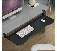 Bandeja ajustable para teclado debajo del escritorio, plataforma extraíble para escribir y usar con mouse, color negro, 75 x 25 cm, solución ergonómica para espacio de trabajo
