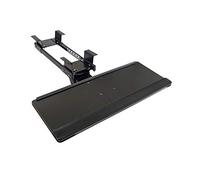 Bandeja ajustable para teclado debajo del escritorio, soporte deslizante giratorio de 360 grados para teclado y mouse, altura ajustable de 0 a 12 cm, ángulo de inclinación de ± 15 grados para una