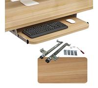 Bandeja ajustable para teclado debajo del escritorio, soporte ergonómico de madera para teclado y mouse, soporta hasta 55 libras, ideal para uso en casa o en la escuela