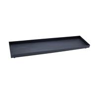 Bandeja alargada de metal para velas, color gris oscuro, 60 x 15 cm, bandeja decorativa rectangular con pies redondos, bandeja decorativa para Adviento, Navidad, arreglos de regalo