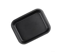 Bandeja antiadherente de acero al carbono para hornear, diseño de borde plano, calefacción uniforme, cuadrada, rectangular, 19,9 cm, color negro, ligera, poco profunda, para horno, galletas, pan