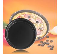 Bandeja antiadherente de acero al carbono para horno microondas para hornear pizza, patatas fritas, carne y pescado con diseño de forma redonda para un fácil desmoldeo y resistencia a altas