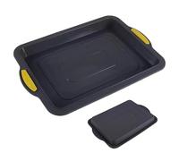 Bandeja antiadherente para hornear - 25 cm, bandeja rectangular de un cuarto de hoja, plato de reutilizable duradero | Equipo de cocina multiusos para pasteles, pasteles, bollos de gelatina