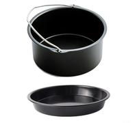 Bandeja antiadherente para hornear y bandeja para pizza para métodos de cocción saludables que reducen el uso de aceite y aceleran el tiempo de preparación para comidas diarias (8 pulgadas)