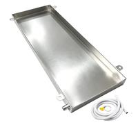 Bandeja Antiderrame de Acero Inoxidable for Sistemas HVAC Bandeja Recogida de Agua con Tubería Flexible for Lavadoras Aires Acondicionados Bandeja de Recogida de Goteo(24x43x2in)