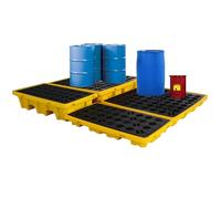 Bandeja Antiderrames Para Tanques De Aceite Bandeja Antiderrames Para Tanques De Aceite - Palet Industrial a Prueba Fugas , Plataforma Modular Derrames Bidones 130 X 68 X 15 Cm Almacenamiento Y Limpie