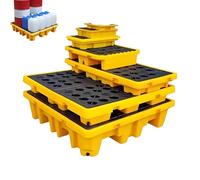 Bandeja Antiderrames Para Tanques De Aceite Bandeja Modular Antiderrames Con Rejilla , Tarima Apilable Para Prevención De Derrames Bidones Petróleo , Plataforma a Prueba Fugas 130 × 68 × 15 Cm El Alma