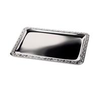 APS Germany Bandeja "SCHÖNER ESSEN" acero inoxidable borde decorado 63,5 x 44,5 cm rectangular
