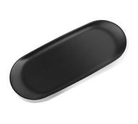 Bandeja - Bandeja Decorativa - Bandeja Llaves de Acero Inoxidable - 30 X 12 cm Ovalada, Bandejas para Postres, Cosméticos, Joyas, Velas, Llaves - Negro