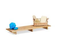Relaxdays Estante para Ducha de bambú, Tabla de Madera, Bandeja Moderna, Sin Taladro, HxLxP: 6 x 70 x 22 cm, Natural, 22x70x6 cm