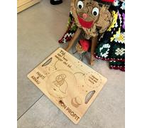 Bandeja Caga Tió Personalizada con Nombre | Tabla navideña para Dejar Comida y Bebida al Tió | Fabricada en Madera | Tradición catalana para niños | Bon Profit - Safata Tió de Nadal- árbol de Navidad