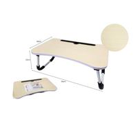 Bandeja Cama Plegable Forma Curva Color 50x30x22 cm - Mesita Portátil para Desayuno, Ordenador o Lectura - Patas Antideslizantes Plegables